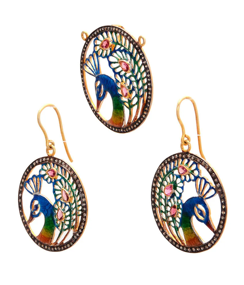Peacock medallion set, alternate arrangement