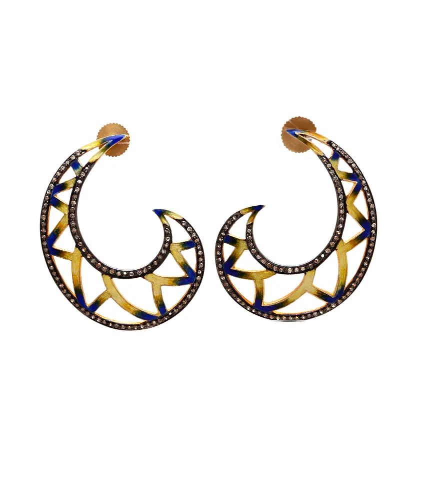 Crescent earrings, front view