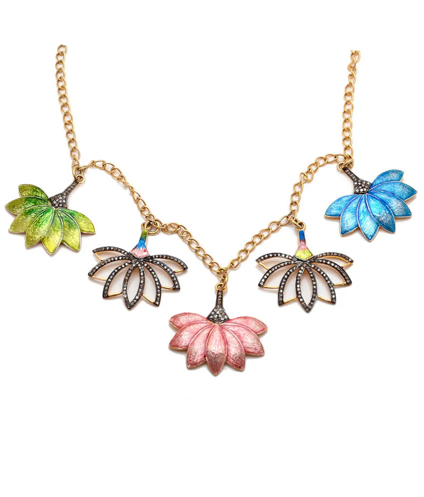 Lotus charm necklace, alternate arrangement
