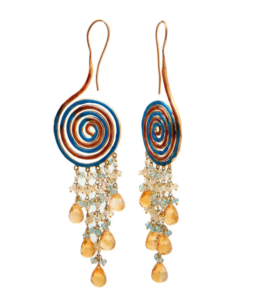 Spiral disc earrings, alternate view