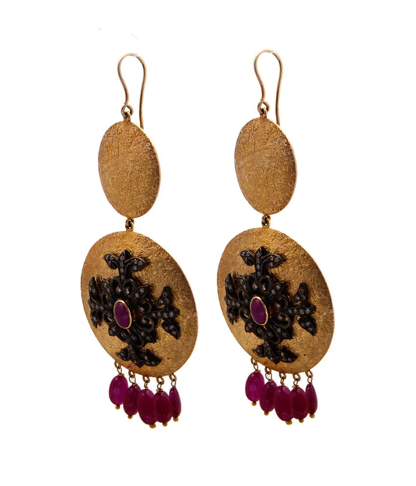 Textured disc earrings, alternate angle