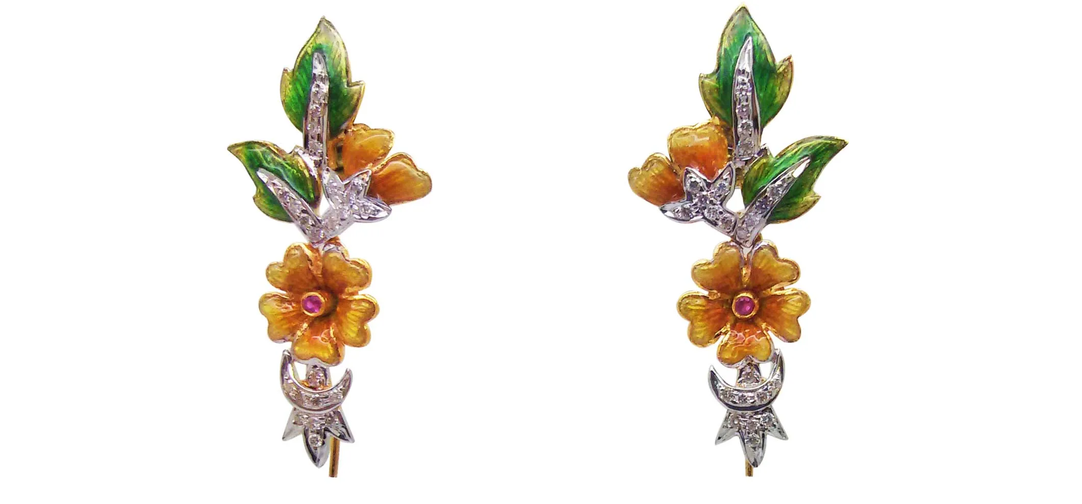 Matching marigold flower earrings