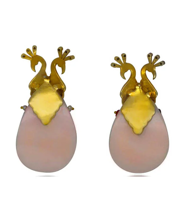 Reverse of the pink opal drop earrings
