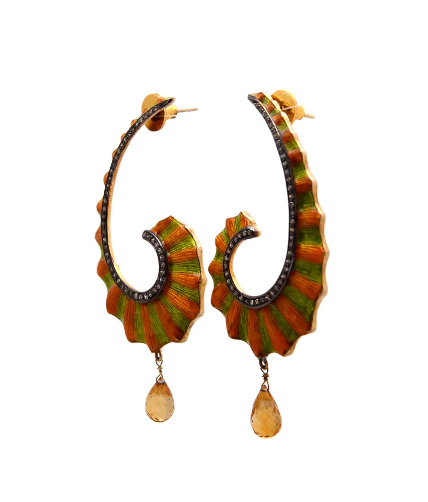 Wave hoop earrings, alternate angle