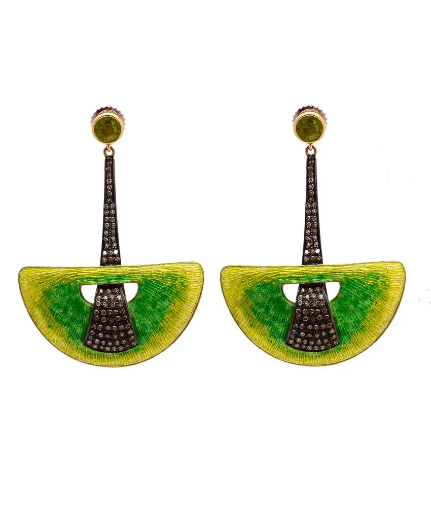 Peridot D-drop earrings, alternate view